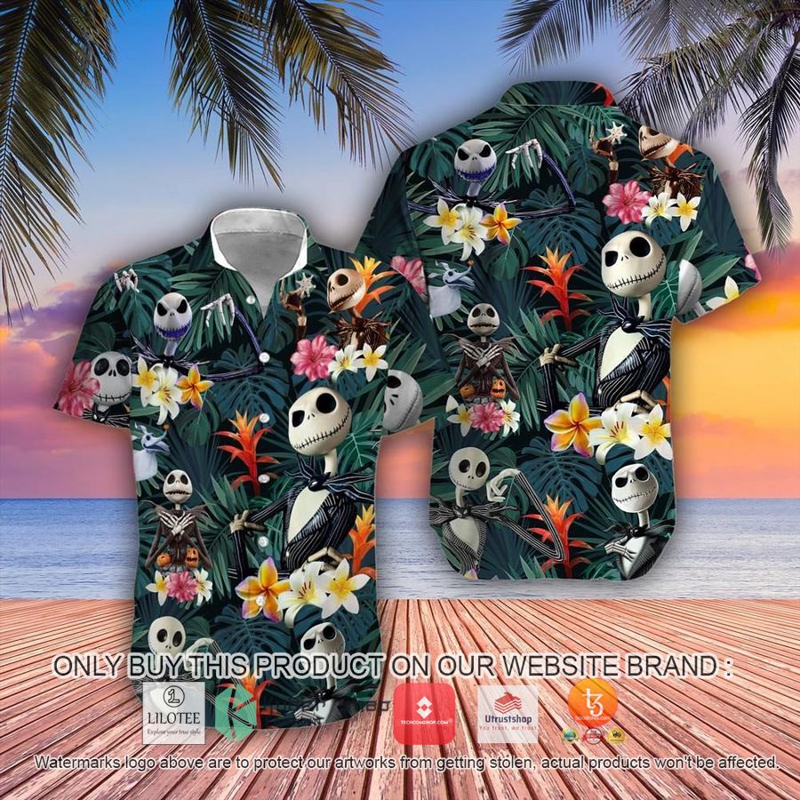 jack skellington tropical halloween hawaiian shirt 1 86865