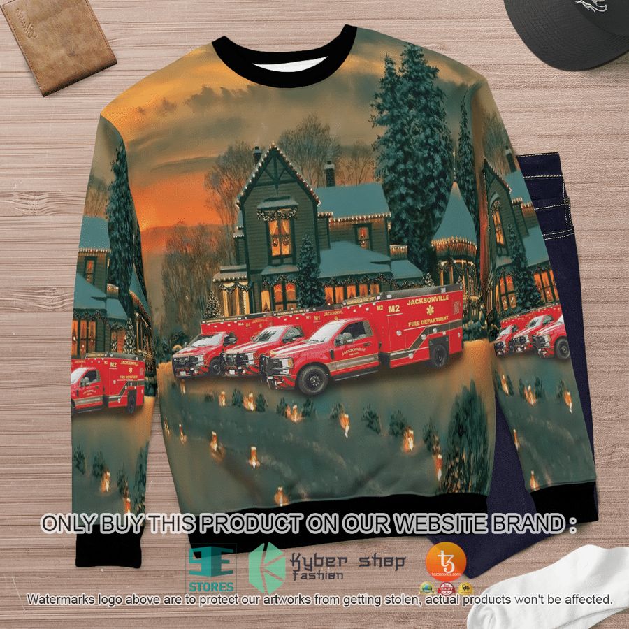 NEW Jacksonville Fire Rescue Department Christmas Sweatshirt, Sweater 11 jacksonville fire rescue department christmas sweater sweatshirt 11 37809