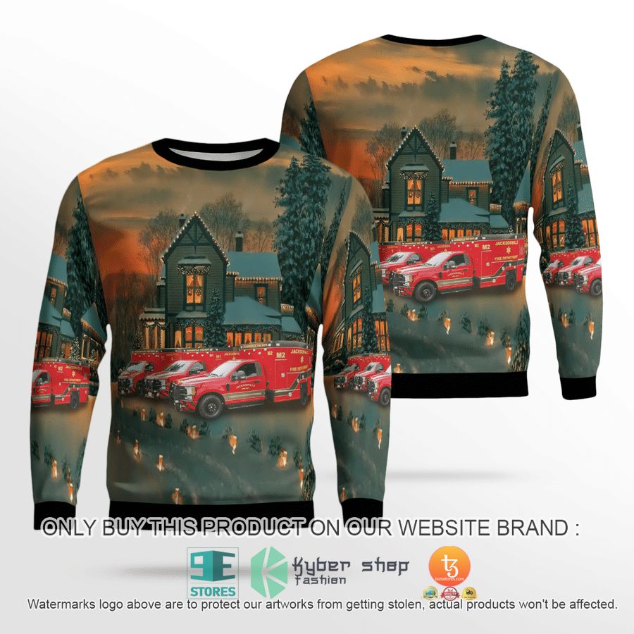 NEW Jacksonville Fire Rescue Department Christmas Sweatshirt, Sweater 2 jacksonville fire rescue department christmas sweater sweatshirt 2 66567