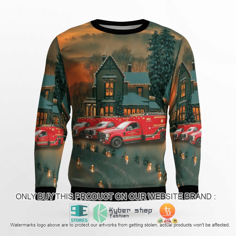 NEW Jacksonville Fire Rescue Department Christmas Sweatshirt, Sweater 3 jacksonville fire rescue department christmas sweater sweatshirt 3 5788