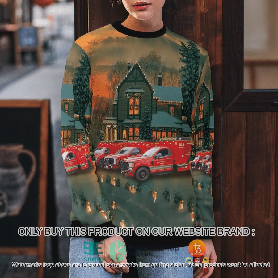 NEW Jacksonville Fire Rescue Department Christmas Sweatshirt, Sweater 9 jacksonville fire rescue department christmas sweater sweatshirt 9 26047