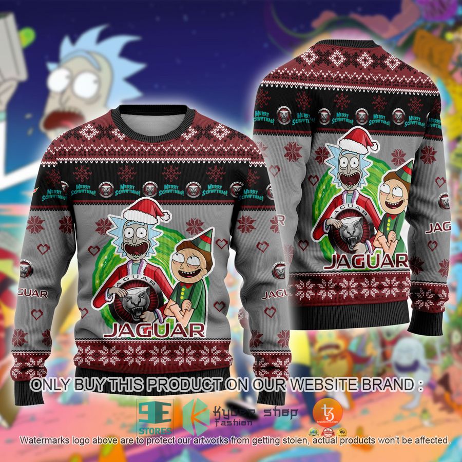NEW Jaguar Car Rick and Morty Sweatshirt 9 jaguar car rick and morty ugly christmas sweater 1 24441