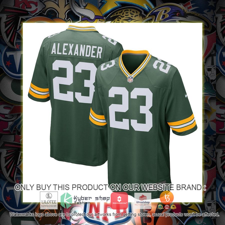 jaire alexander green bay packers nike green football jersey 1 9824