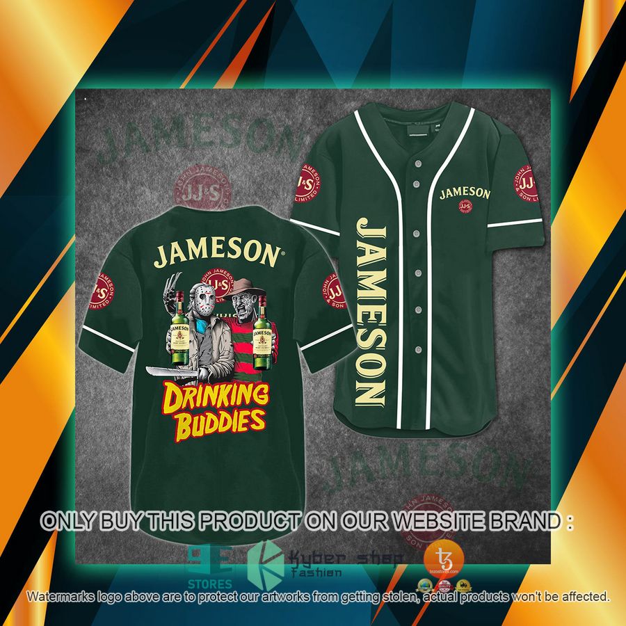 NEW Jameson Jason Voorhees Freddy Krueger Drinking Buddies Baseball Shirt 7 jameson jason voorhees freddy krueger drinking buddies baseball jersey 1 72453