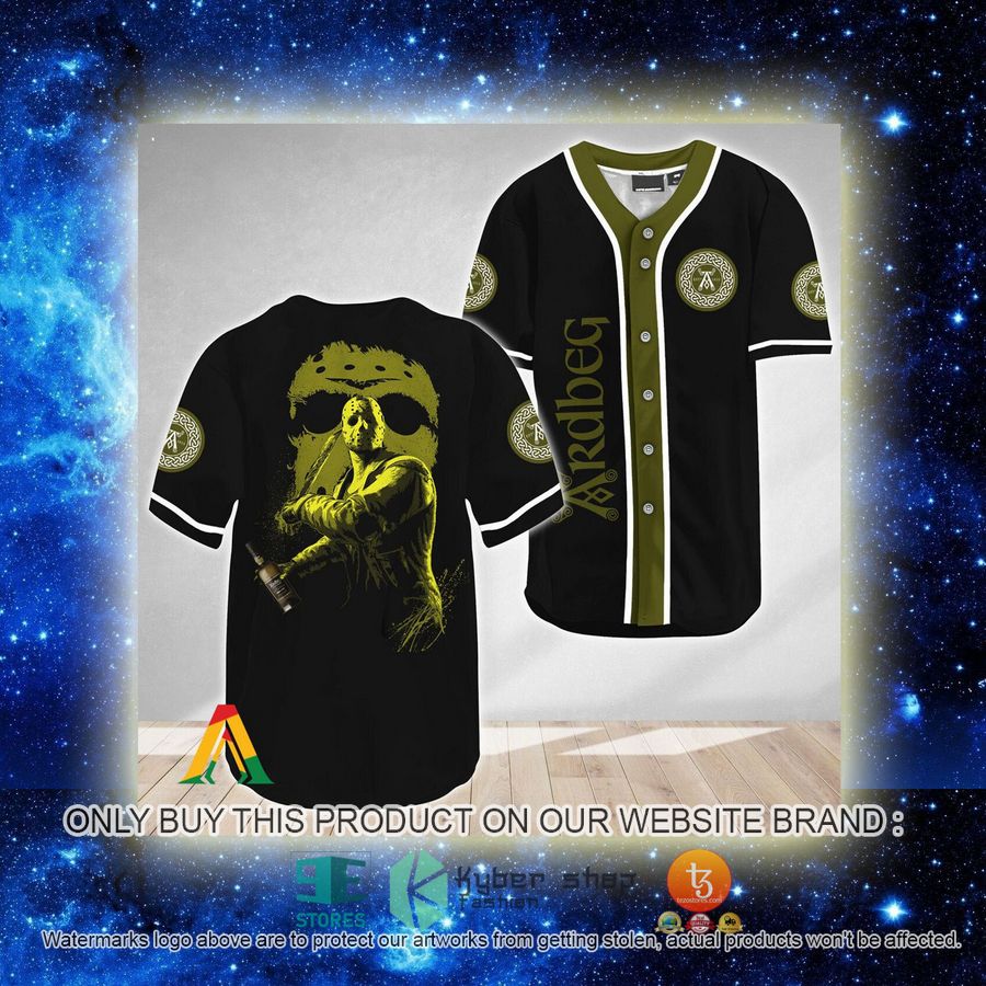 NEW Jason Voorhees Friday The 13th Ardbeg Black Baseball Shirt 2 jason voorhees friday the 13th ardbeg black baseball jersey 2 98385
