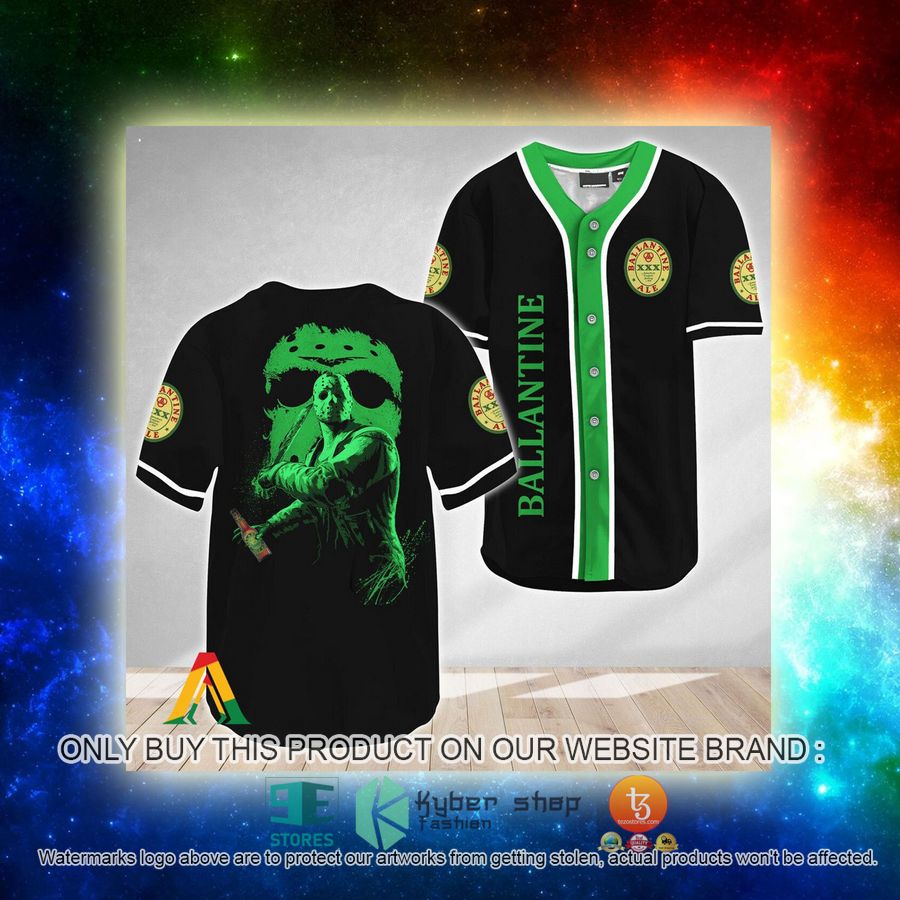 NEW Jason Voorhees Friday The 13th Ballantines Baseball Shirt 3 jason voorhees friday the 13th ballantines baseball jersey 3 19208