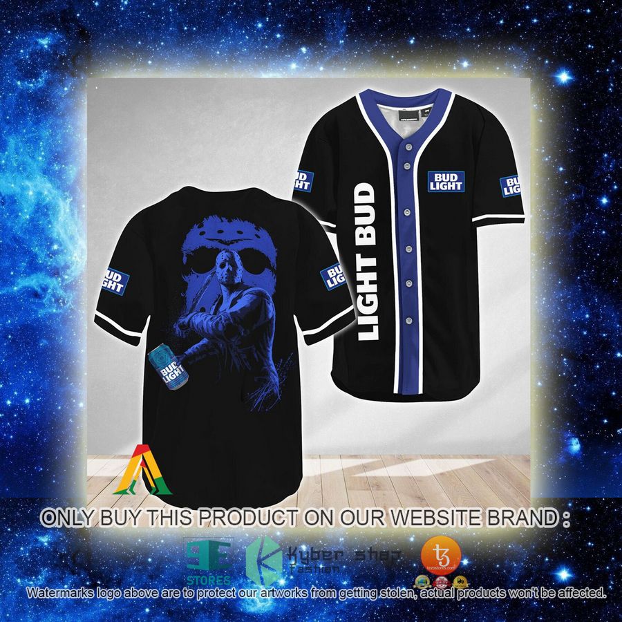 NEW Jason Voorhees Friday The 13th Bud Light Baseball Shirt 2 jason voorhees friday the 13th bud light baseball jersey 2 27969