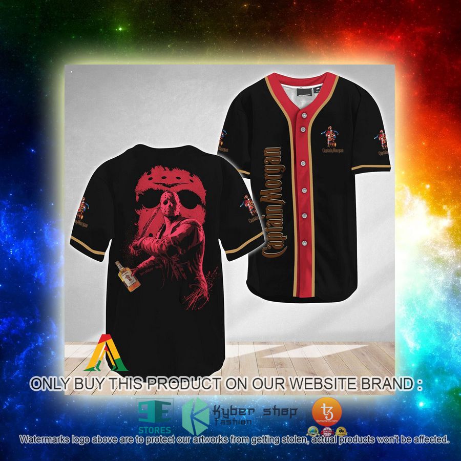 NEW Jason Voorhees Friday The 13th Captain Morgan Baseball Shirt 3 jason voorhees friday the 13th captain morgan baseball jersey 3 54642