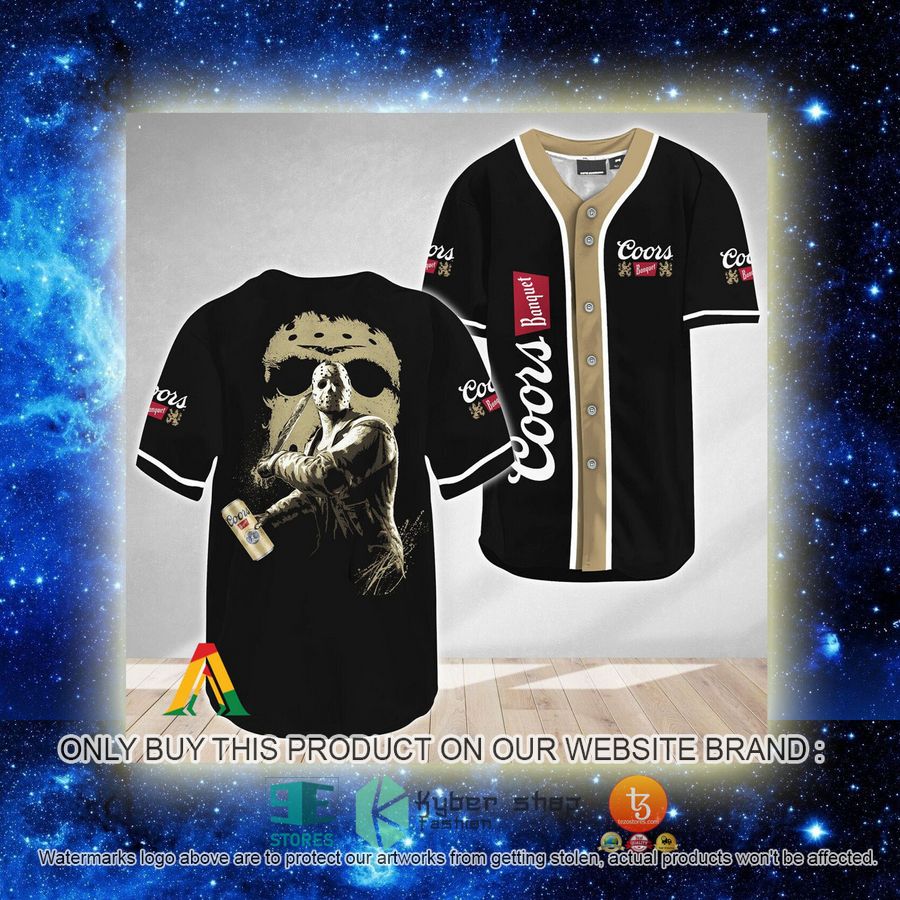 NEW Jason Voorhees Friday The 13th Coors Banquet Baseball Shirt 2 jason voorhees friday the 13th coors banquet baseball jersey 2 9228