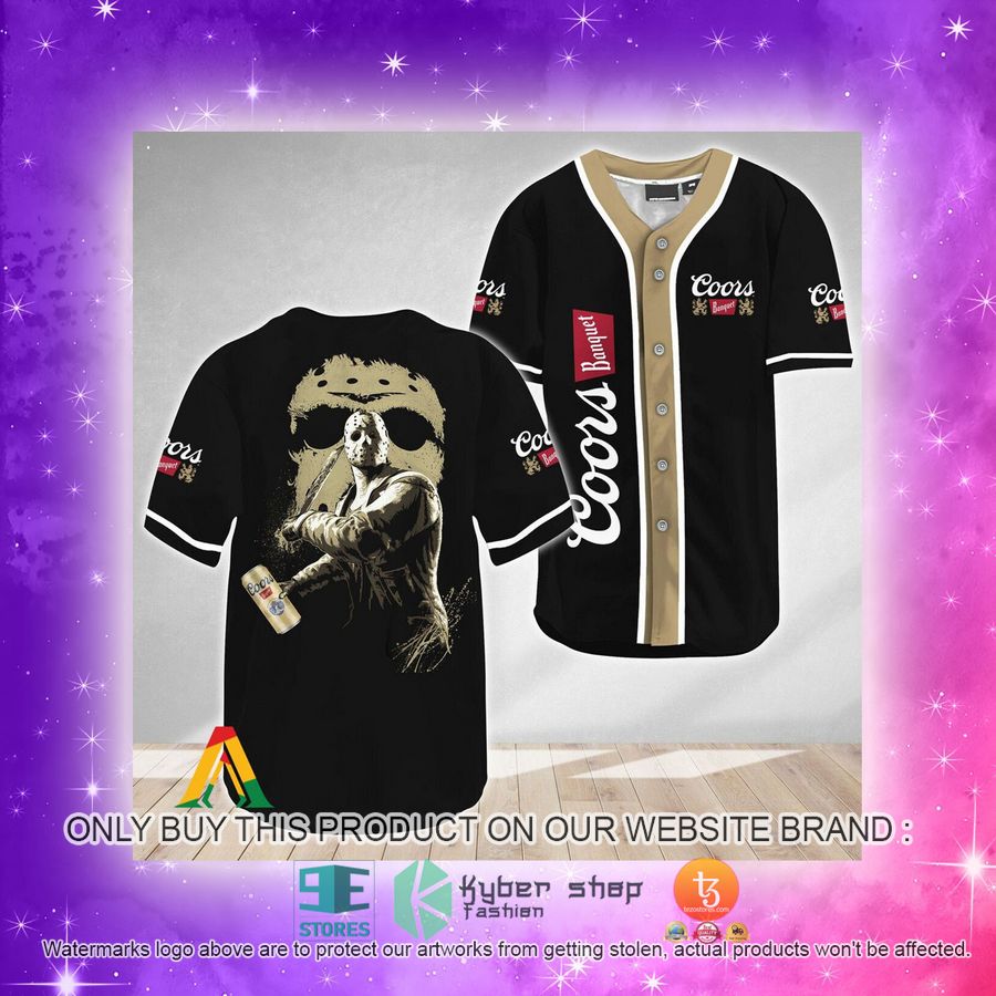 NEW Jason Voorhees Friday The 13th Coors Banquet Baseball Shirt 4 jason voorhees friday the 13th coors banquet baseball jersey 4 93900