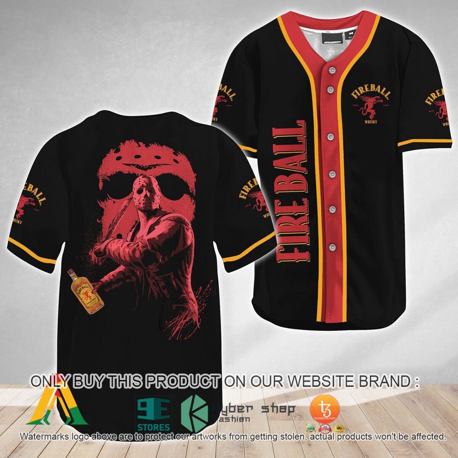jason voorhees friday the 13th fireball whiskey baseball jersey 1 33025