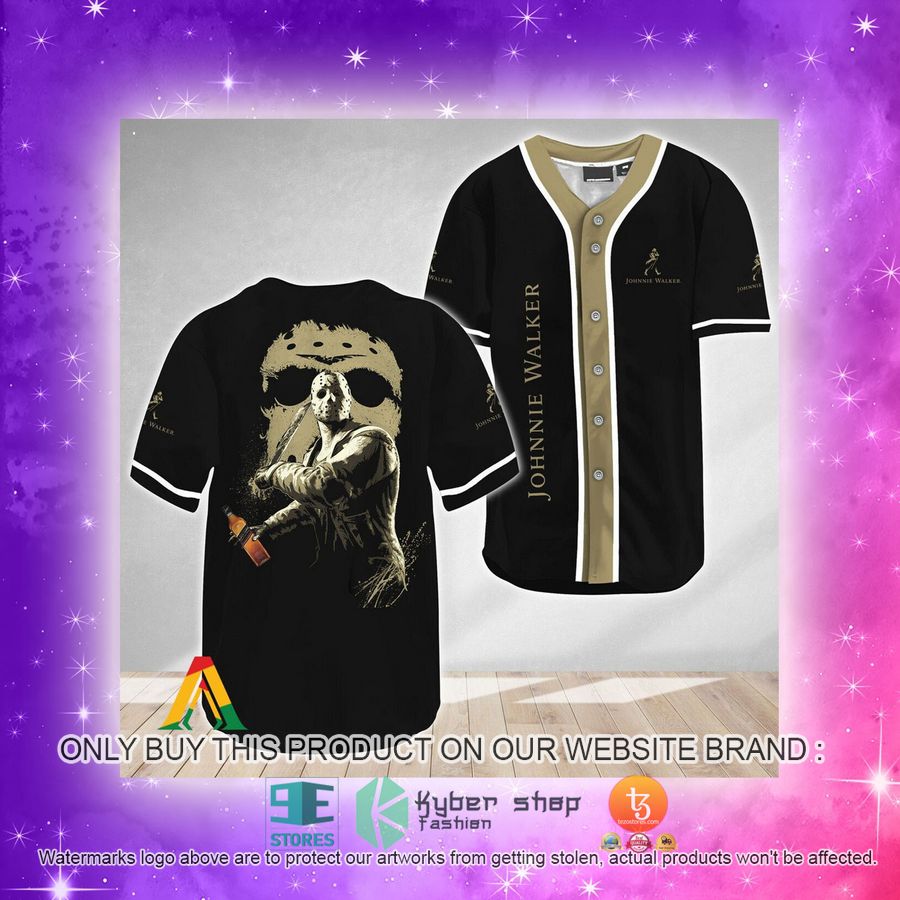 NEW Jason Voorhees Friday The 13th Johnnie Walker Baseball Shirt 4 jason voorhees friday the 13th johnnie walker baseball jersey 4 25325