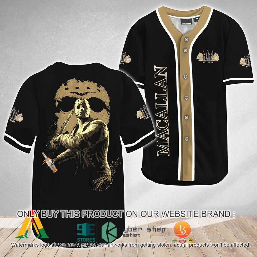 jason voorhees friday the 13th macallan whiskey baseball jersey 1 72657