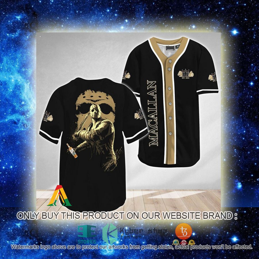 NEW Jason Voorhees Friday The 13th Macallan Whiskey Baseball Shirt 2 jason voorhees friday the 13th macallan whiskey baseball jersey 2 4522