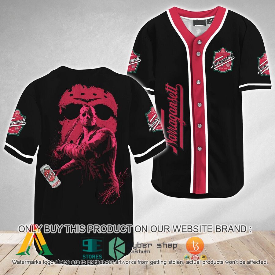 jason voorhees friday the 13th narragansett beer baseball jersey 1 24385