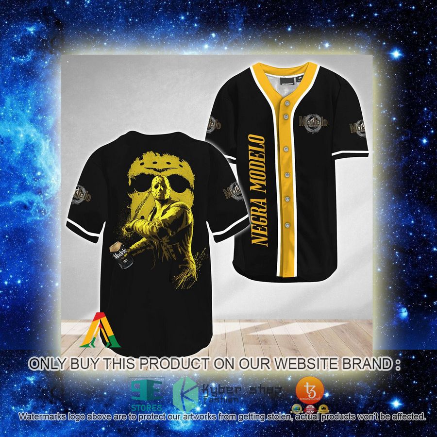 NEW Jason Voorhees Friday The 13th Negra Modelo Baseball Shirt 2 jason voorhees friday the 13th negra modelo baseball jersey 2 35690