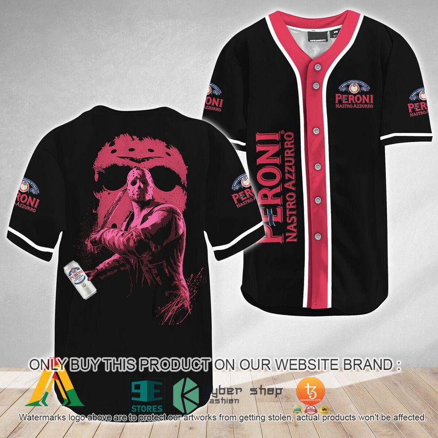 jason voorhees friday the 13th peroni beer baseball jersey 1 83828