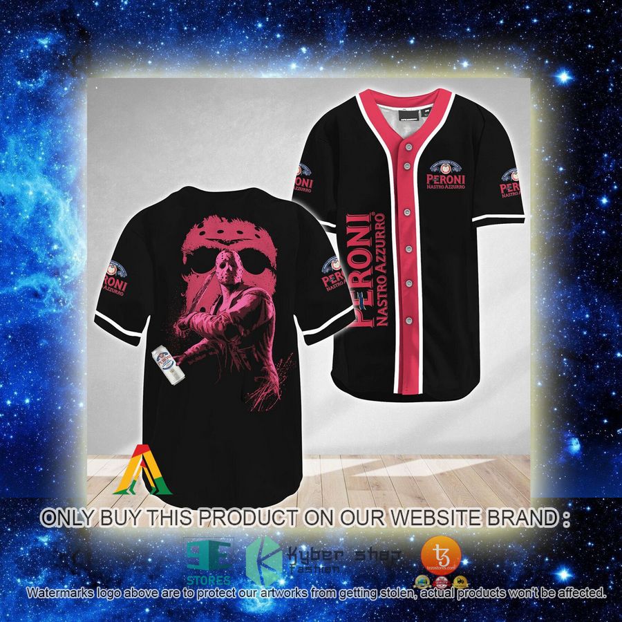 NEW Jason Voorhees Friday The 13th Peroni Beer Baseball Shirt 2 jason voorhees friday the 13th peroni beer baseball jersey 2 2522