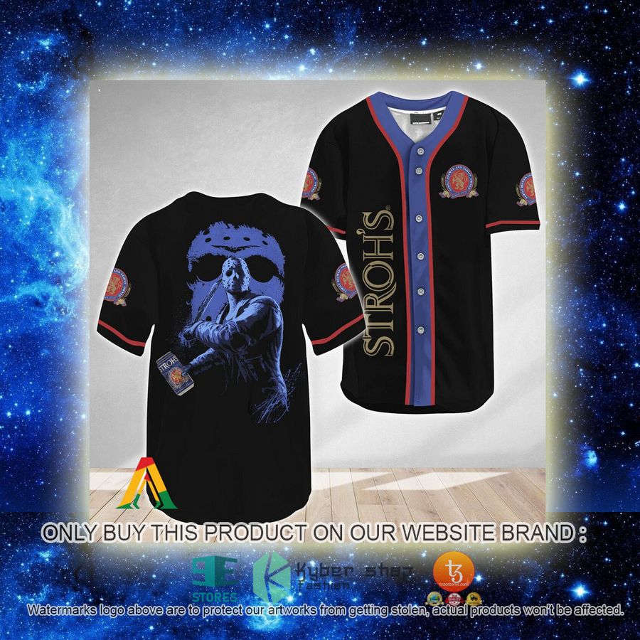 NEW Jason Voorhees Friday The 13th Stroh's Beer Baseball Shirt 2 jason voorhees friday the 13th strohs beer baseball jersey 2 66262