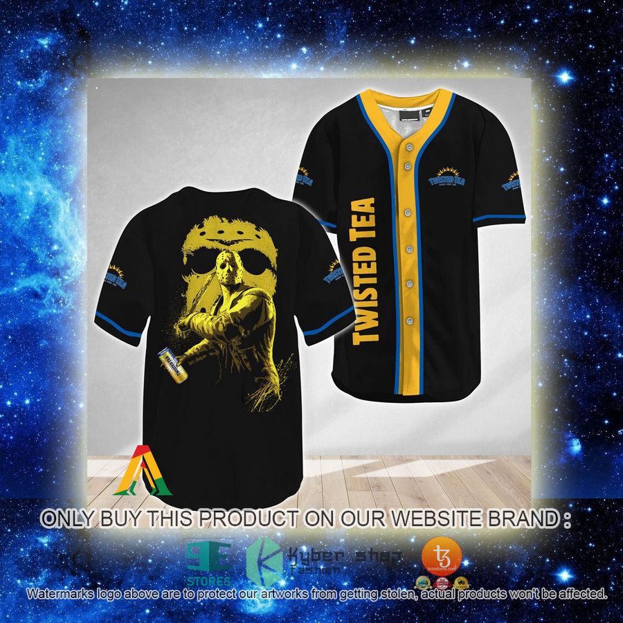 NEW Jason Voorhees Friday The 13th Twisted Tea Baseball Shirt 2 jason voorhees friday the 13th twisted tea baseball jersey 2 64339