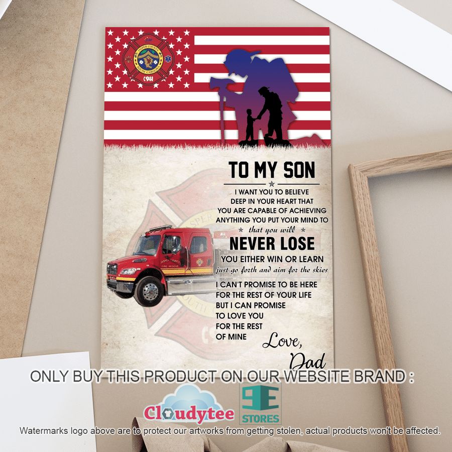 NEW Jasper County Fire-Rescue To My Son Canvas 3 jasper county fire rescue to my son canvas 3 38187