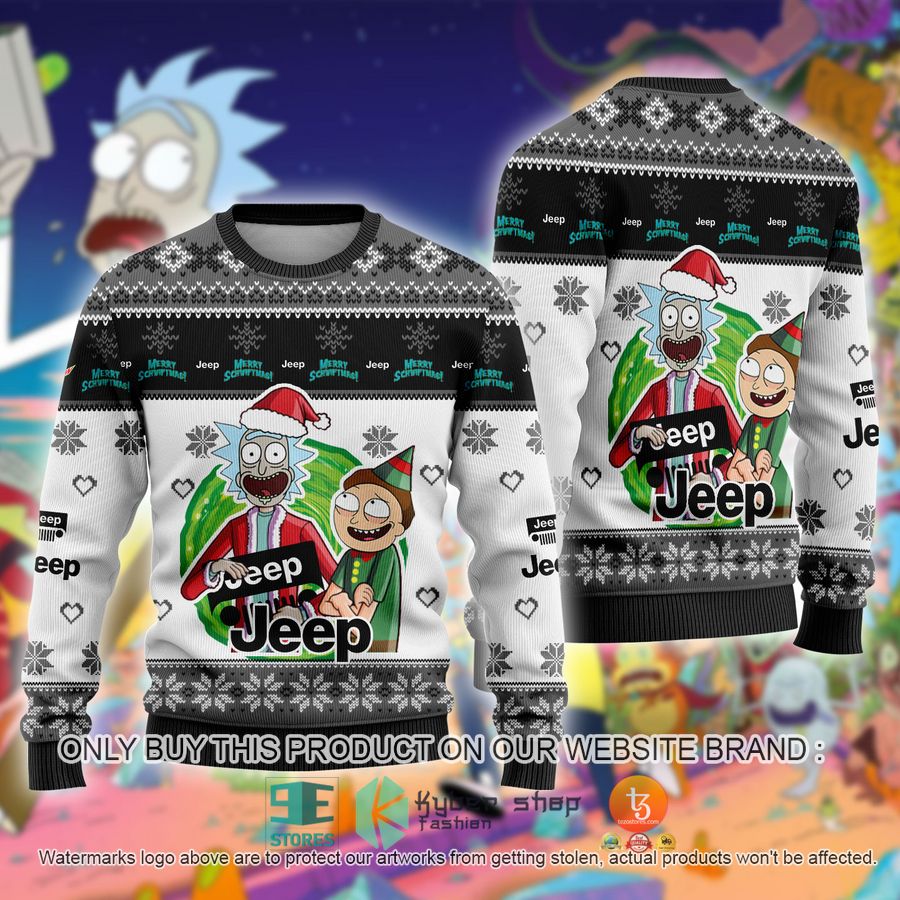 NEW Jeep Car Rick and Morty Sweatshirt 1 jeep car rick and morty ugly christmas sweater 1 55645