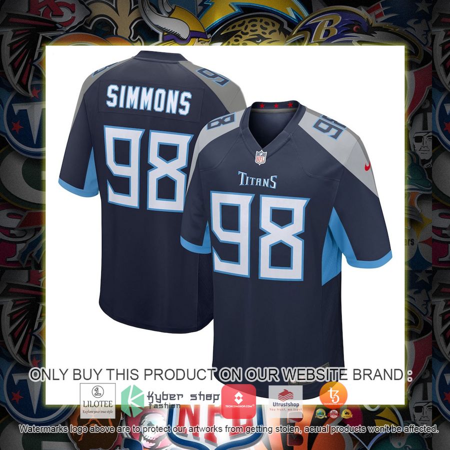 HOT Jeffery Simmons Tennessee Titans Nike Navy Football Jersey Shirt 1 jeffery simmons tennessee titans nike navy football jersey 1 69013