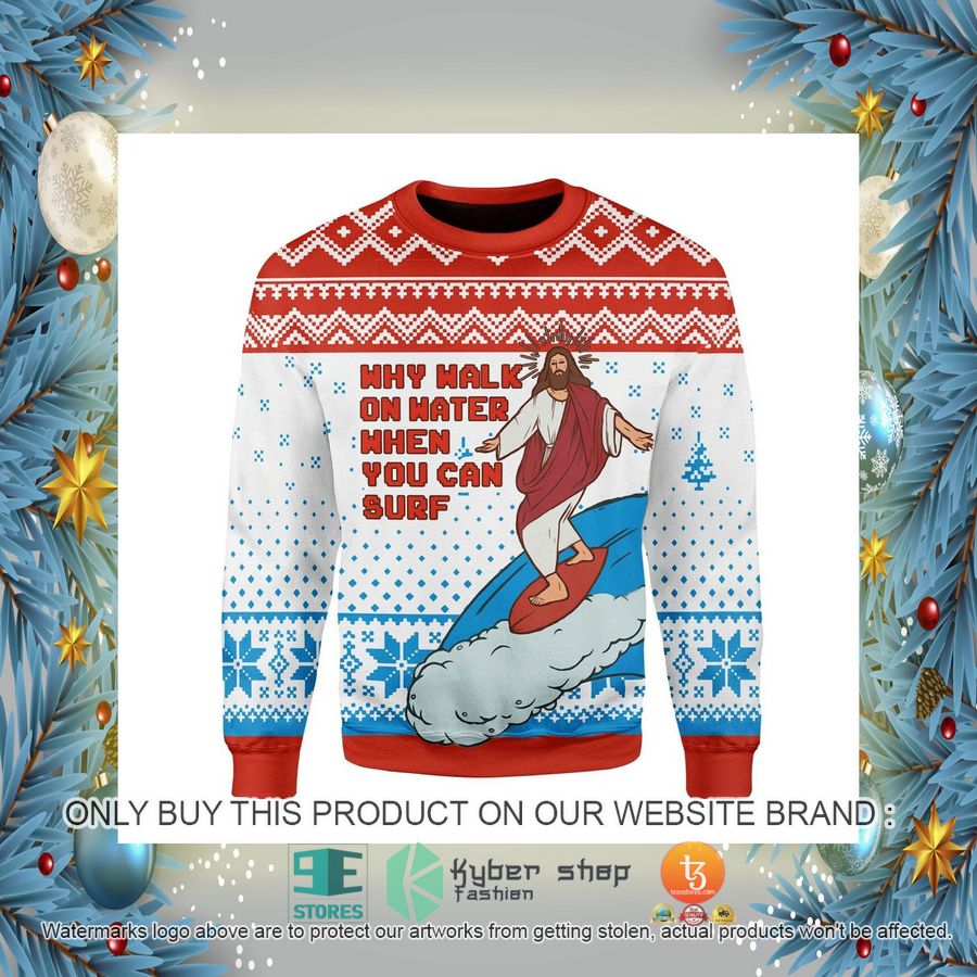 HOT Jesus Surfing Ugly Christmas Sweater 2 jesus surfing ugly christmas sweater 2 16650