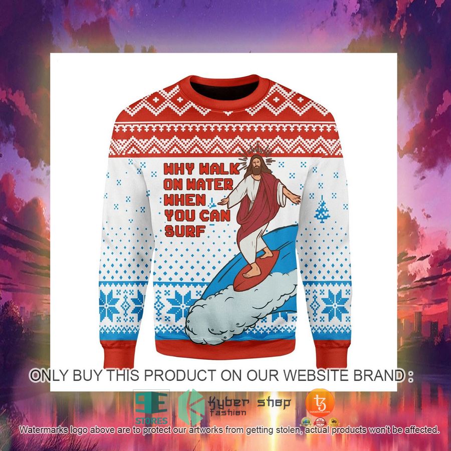 HOT Jesus Surfing Ugly Christmas Sweater 3 jesus surfing ugly christmas sweater 3 29629