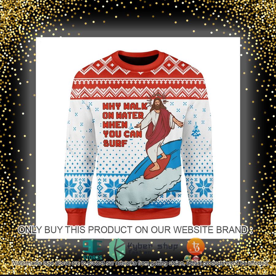 HOT Jesus Surfing Ugly Christmas Sweater 4 jesus surfing ugly christmas sweater 4 47087