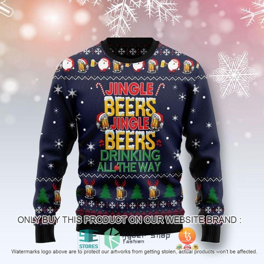 jingle beers drinking all the way beer christmas ugly sweater 1 82782