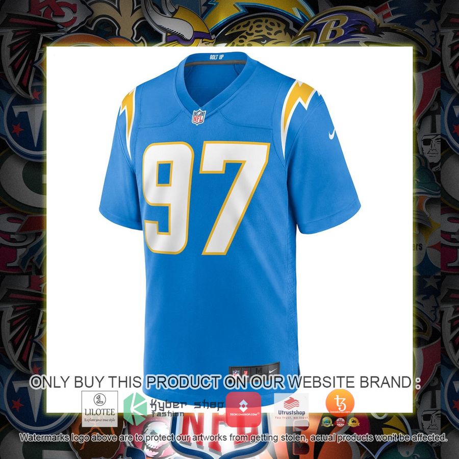 HOT Joey Bosa Los Angeles Chargers Nike Game Powder Blue Football Jersey Shirt 2 joey bosa los angeles chargers nike game powder blue football jersey 2 18728