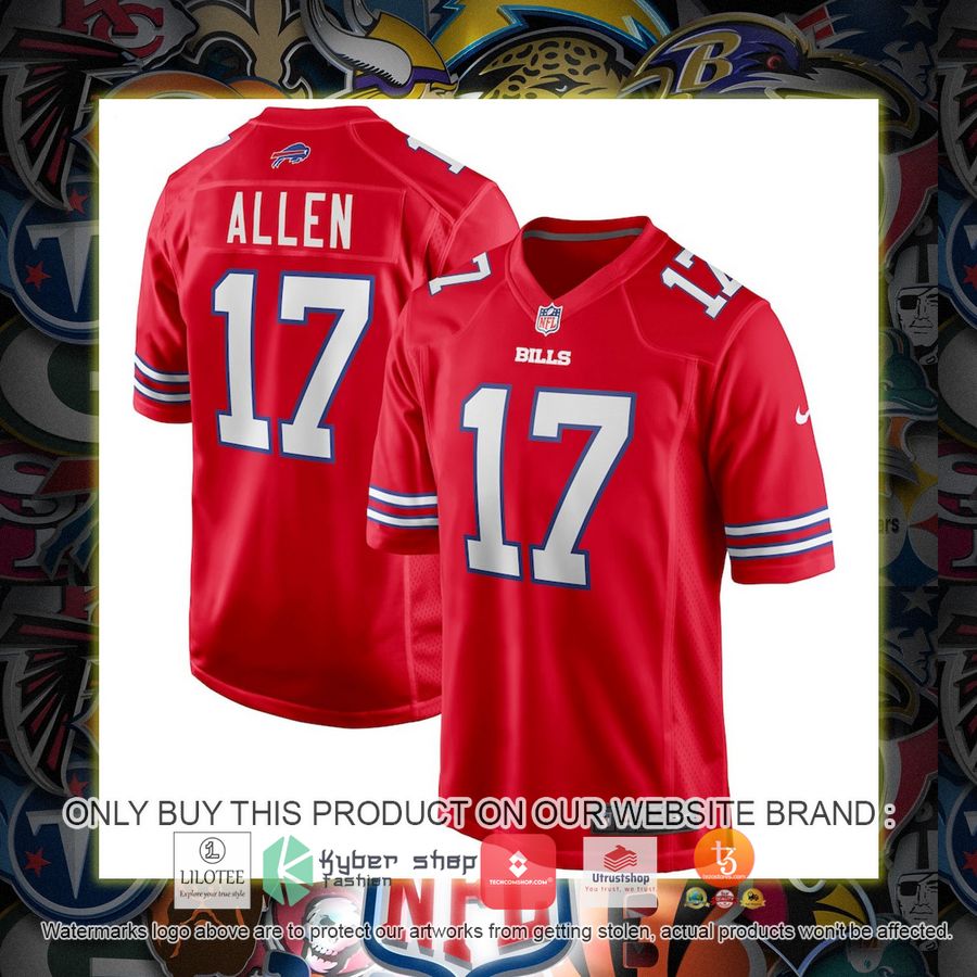 josh allen buffalo bills nike alternate game red football jersey 1 70891
