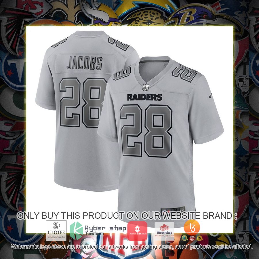 HOT Josh Jacobs Las Vegas Raiders Nike Atmosphere Fashion Gray Football Jersey Shirt 7 josh jacobs las vegas raiders nike atmosphere fashion gray football jersey 1 21382