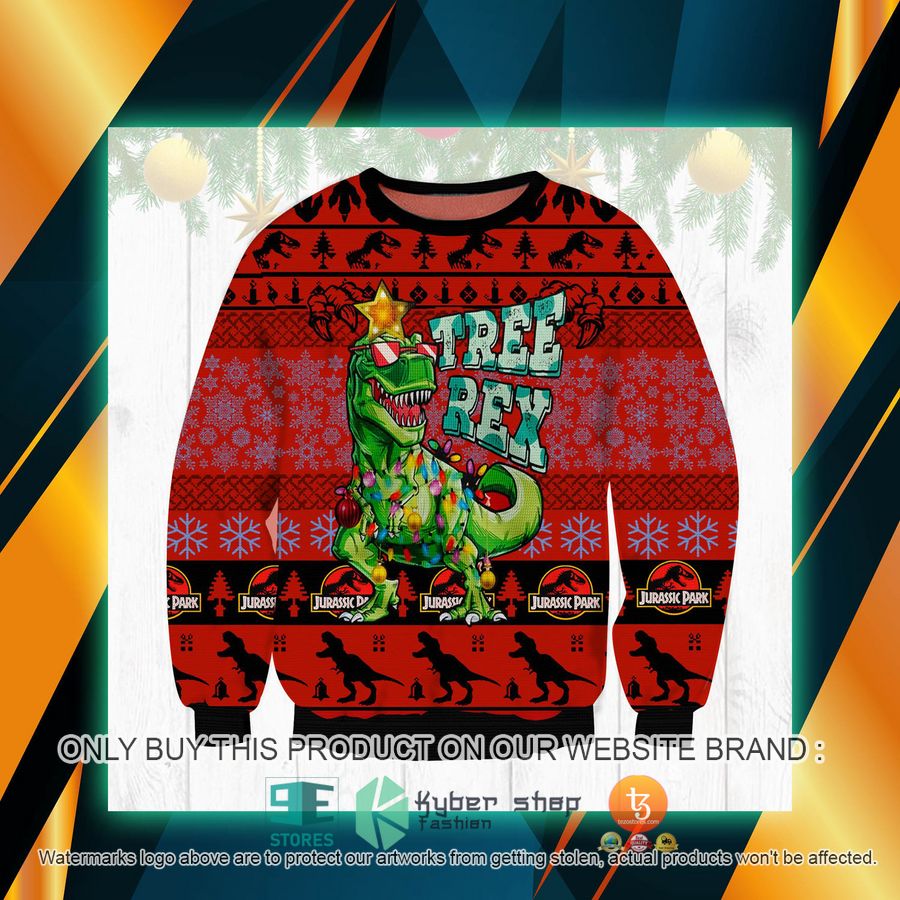jurassic park tree rex christmas ugly sweater 1 68016