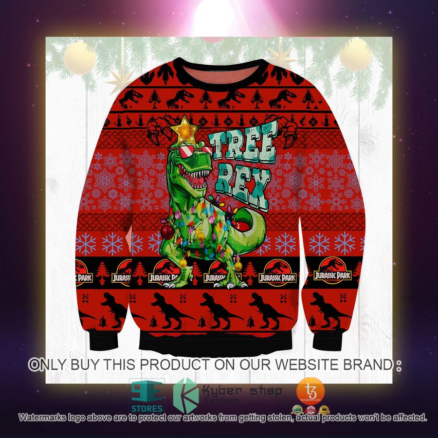 NEW Jurassic park Tree Rex Christmas Sweatshirt, Sweater 2 jurassic park tree rex christmas ugly sweater 2 89984