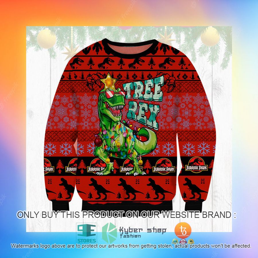 NEW Jurassic park Tree Rex Christmas Sweatshirt, Sweater 3 jurassic park tree rex christmas ugly sweater 3 37772