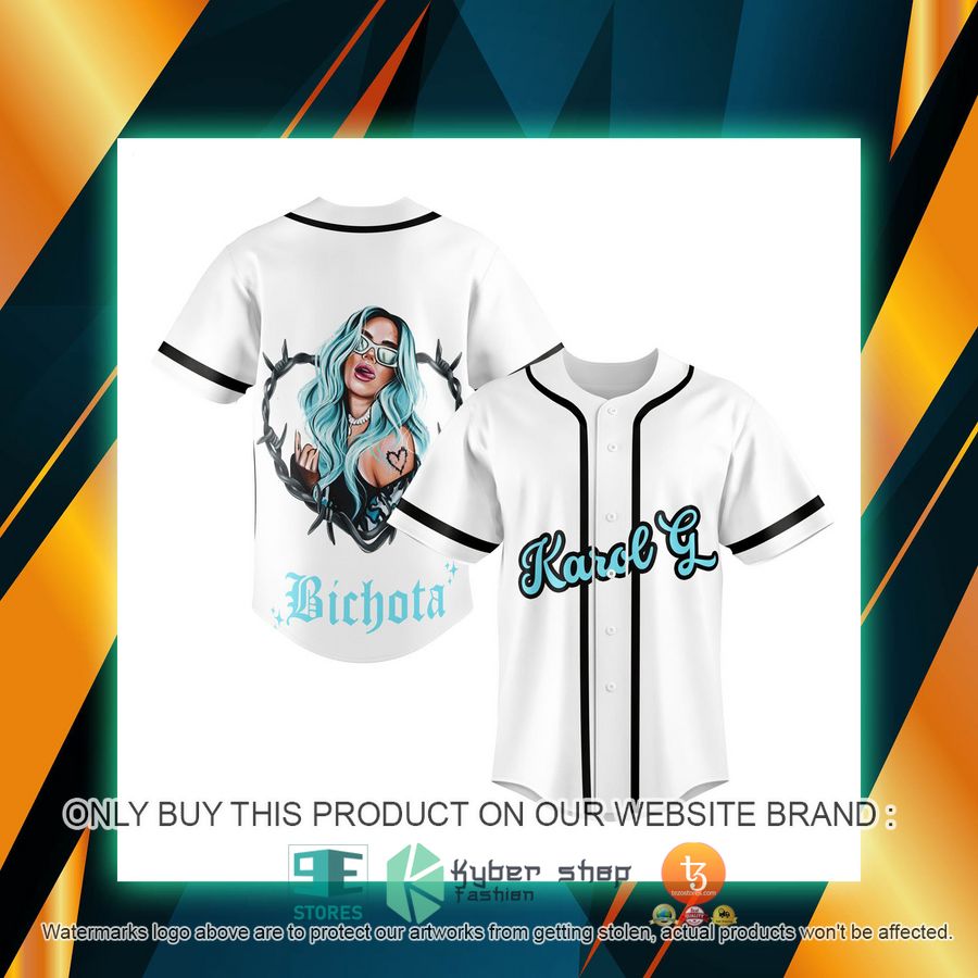 NEW Karol G Bichota Baseball Shirt 1 karol g bichota baseball jersey 1 21595