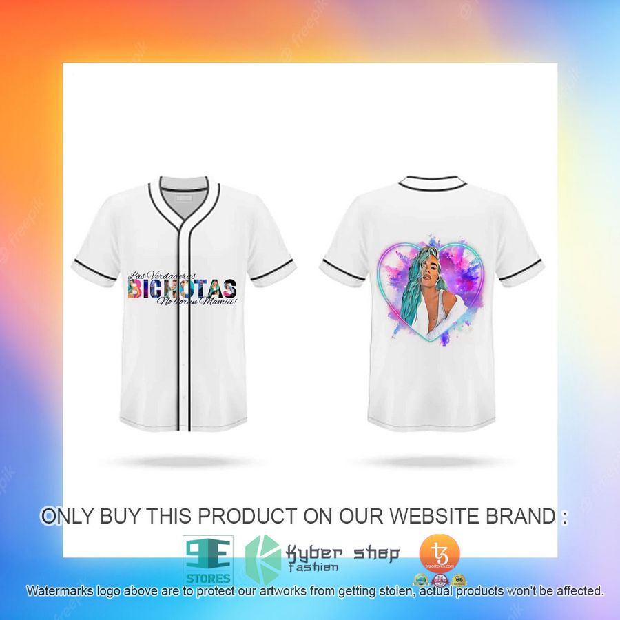 NEW Karol G Bichotas white Baseball Shirt 3 karol g bichotas white baseball jersey 3 60079