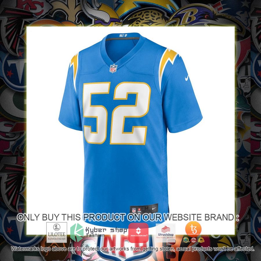 HOT Khalil Mack Los Angeles Chargers Nike Powder Blue Football Jersey Shirt 2 khalil mack los angeles chargers nike powder blue football jersey 2 78778