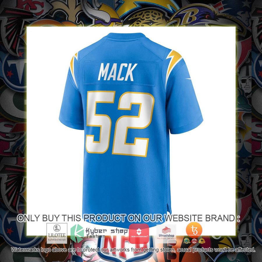 HOT Khalil Mack Los Angeles Chargers Nike Powder Blue Football Jersey Shirt 3 khalil mack los angeles chargers nike powder blue football jersey 3 60705