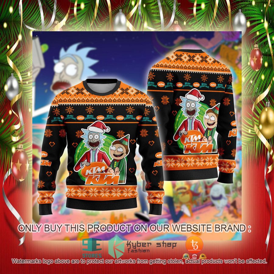 NEW KTM Car Rick and Morty Sweatshirt 2 ktm car rick and morty ugly christmas sweater 2 54779