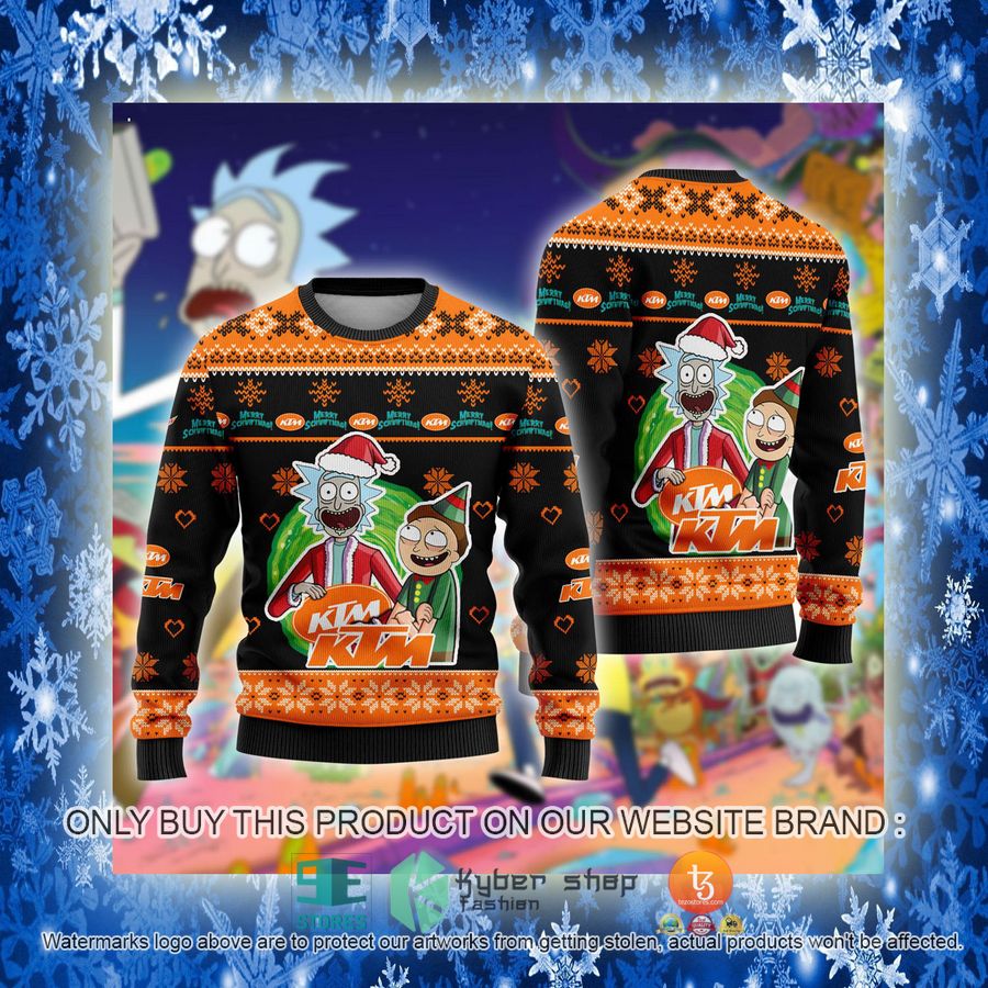 NEW KTM Car Rick and Morty Sweatshirt 3 ktm car rick and morty ugly christmas sweater 3 86938