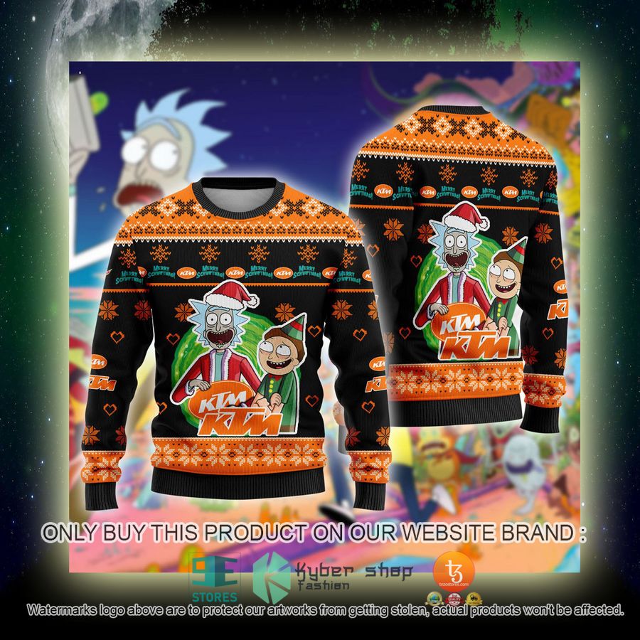 NEW KTM Car Rick and Morty Sweatshirt 4 ktm car rick and morty ugly christmas sweater 4 2886