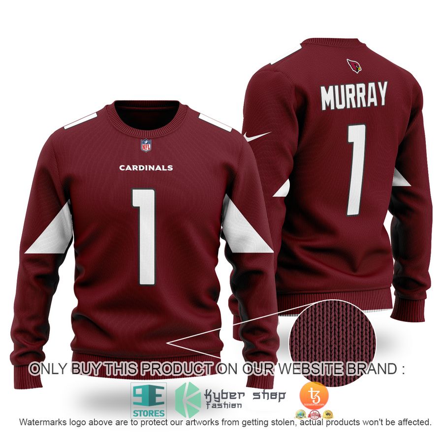 kyler murray 1 arizona cardinals dark red sweater 1 65711