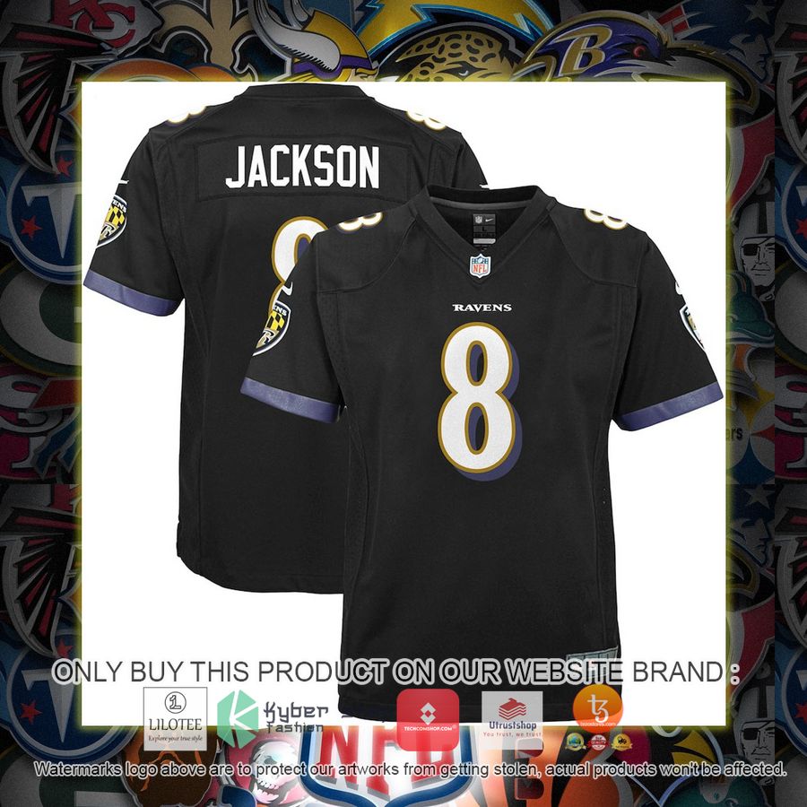 HOT Lamar Jackson Baltimore Ravens Nike Youth Black Football Jersey Shirt 1 lamar jackson baltimore ravens nike youth black football jersey 1 47807