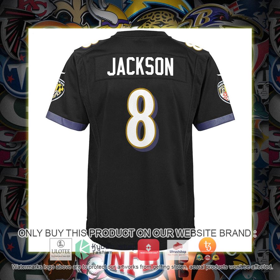 HOT Lamar Jackson Baltimore Ravens Nike Youth Black Football Jersey Shirt 3 lamar jackson baltimore ravens nike youth black football jersey 3 79664