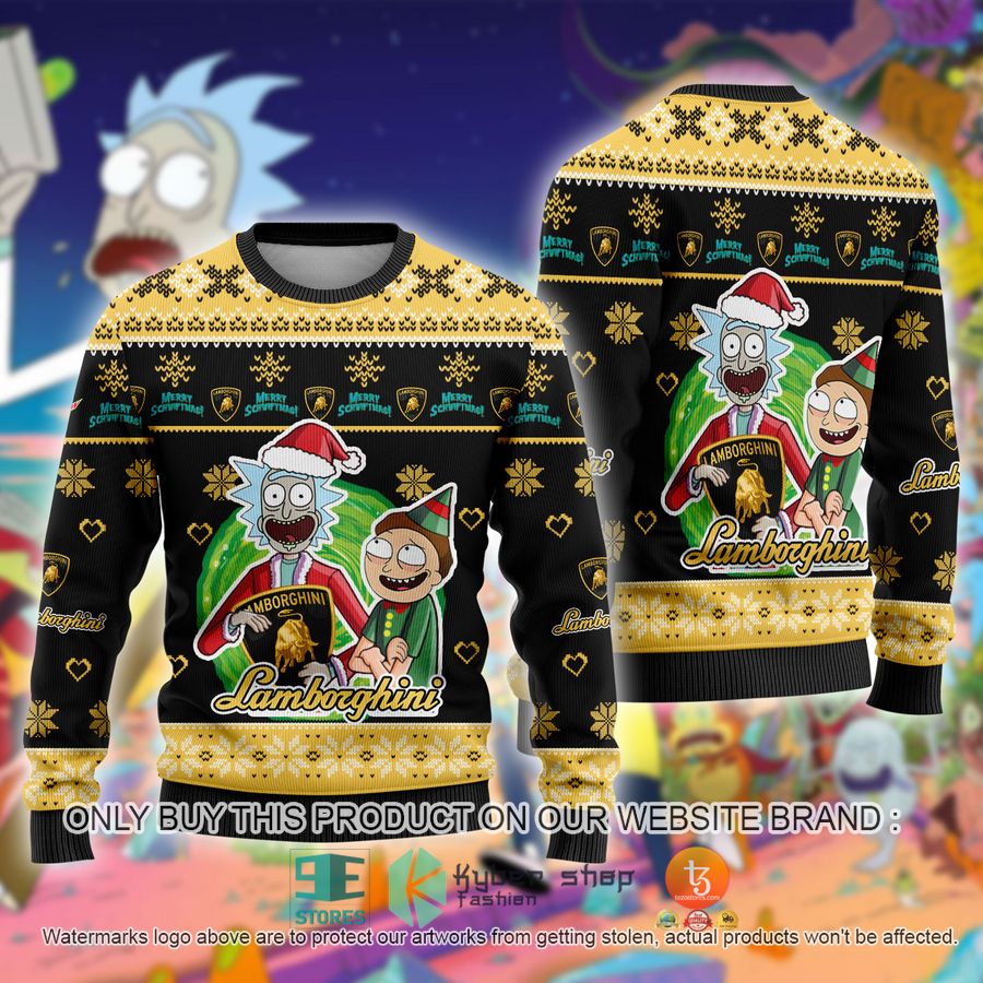 NEW Lamborghini Car Rick and Morty Sweatshirt 8 lamborghini car rick and morty ugly christmas sweater 1 52914