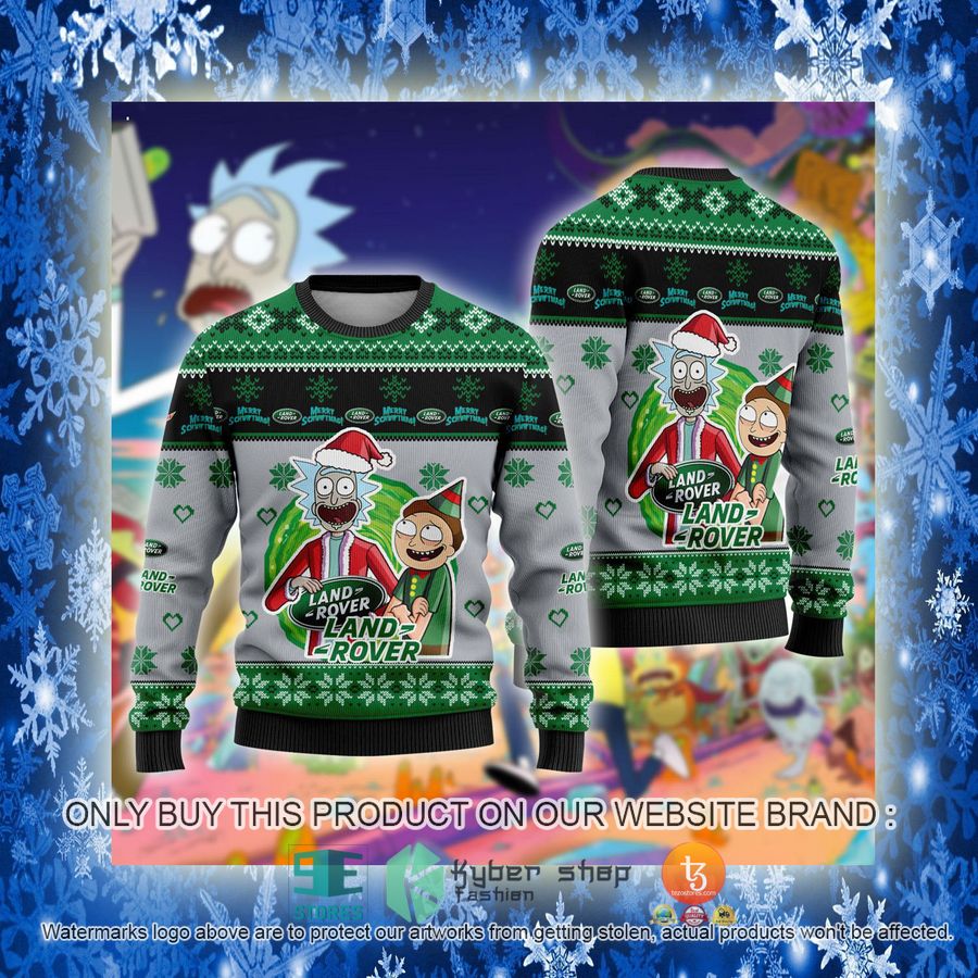 NEW Land Rover Car Rick and Morty Sweatshirt 3 land rover car rick and morty ugly christmas sweater 3 99884