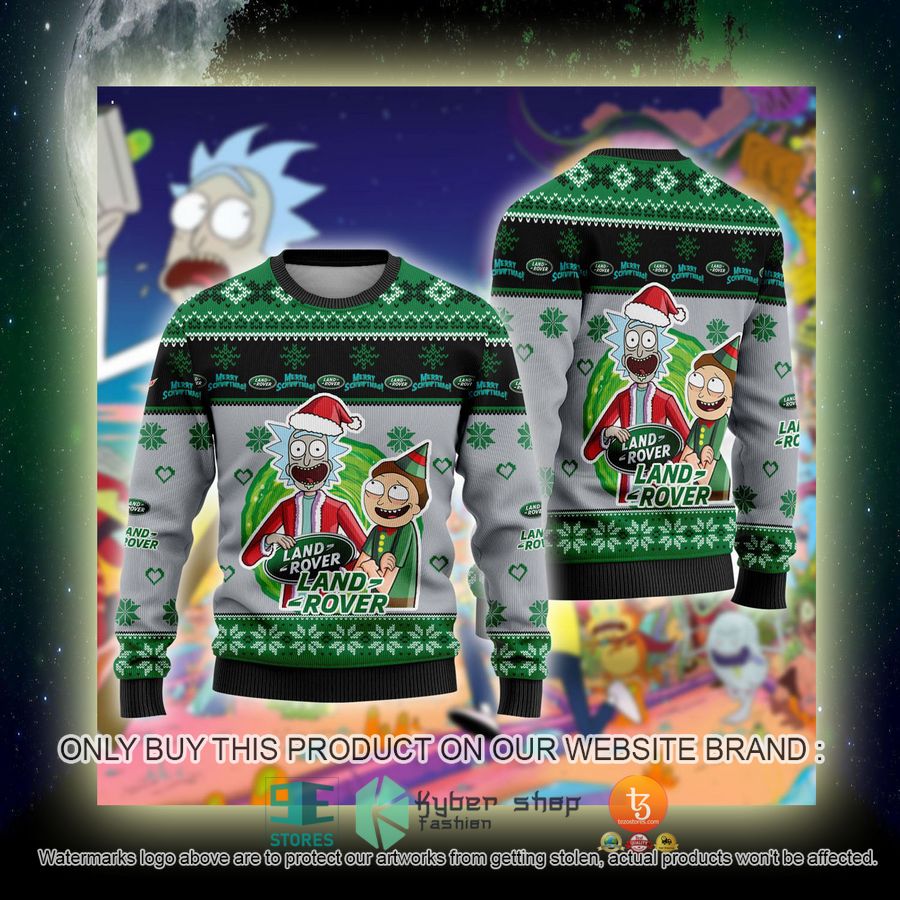 NEW Land Rover Car Rick and Morty Sweatshirt 4 land rover car rick and morty ugly christmas sweater 4 66377
